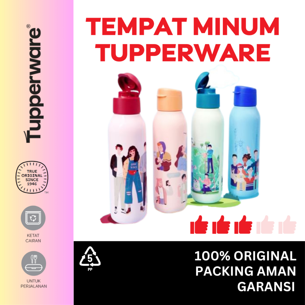 Tempat minum - eco fancy bottle fancy botol minum Tupperware uk 750ml