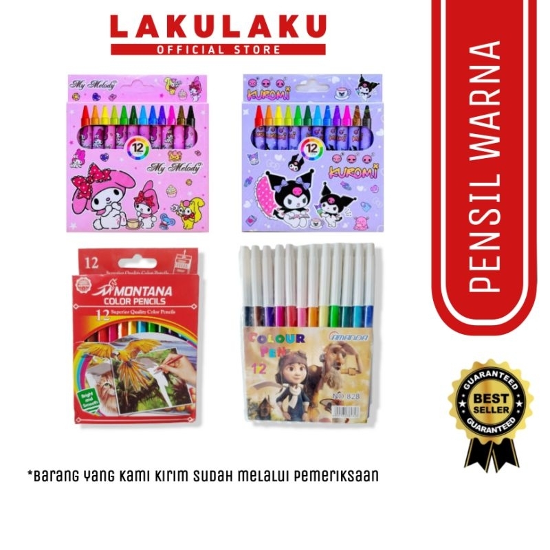 

LAKULAKU Spidol Warna / Pensil Warna Kecil / Crayon Warna Set 12