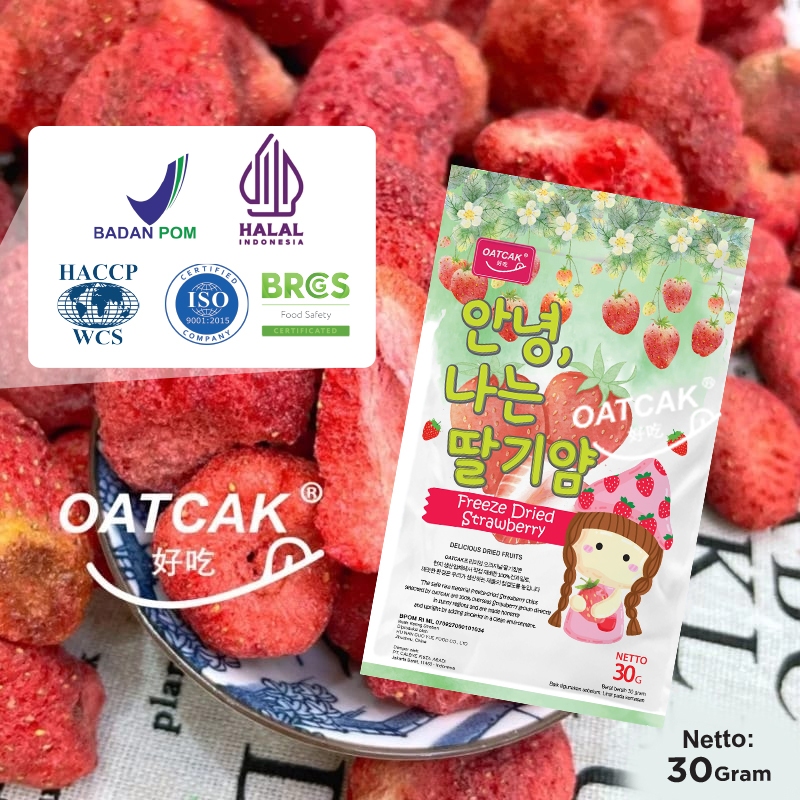 

OATCAK Freeze Dried Strawberry 30g Buah Kering Stroberi HALAL BPOM