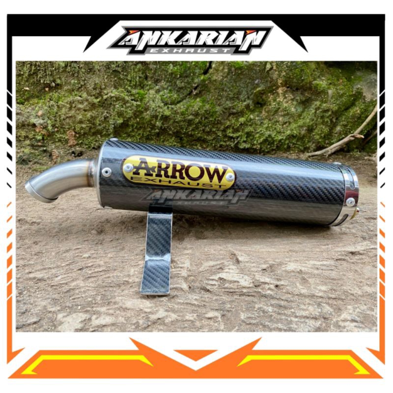 Silincer Knalpot ARROW Stiker Carbon Ninja 150 SS R RR FIZR SATRIA VESPA RX KING
