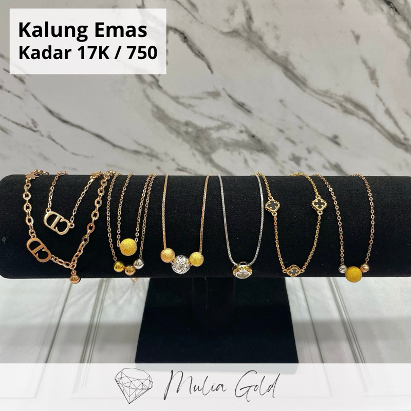 Kalung Emas Kadar 17K / 750 ASLI 100% model terbaru Elegan dan mewah, Toko mas mulia bekasi