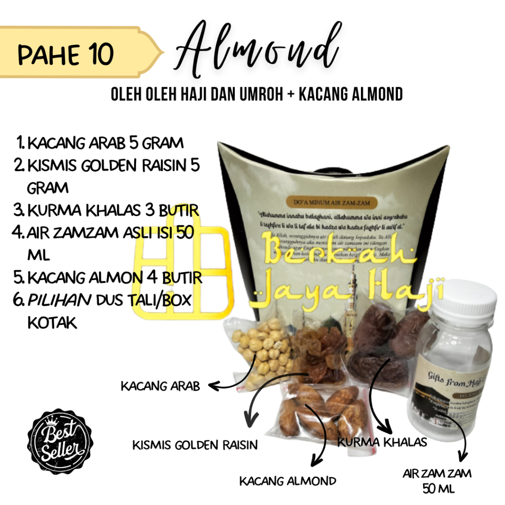 

Paket Oleh-Oleh Haji dan Umroh ISI 50 PCS + Kacang Almond