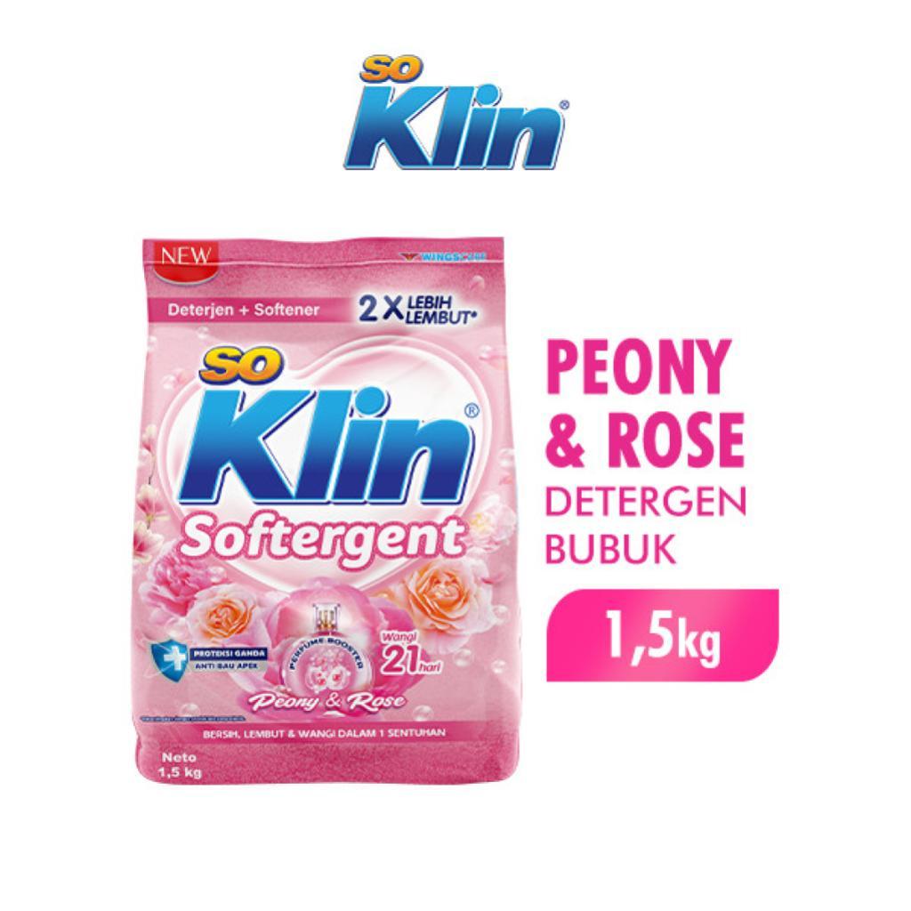 Soklin Deterjen Bubuk Softergent Peony & Rose 1,5 kg