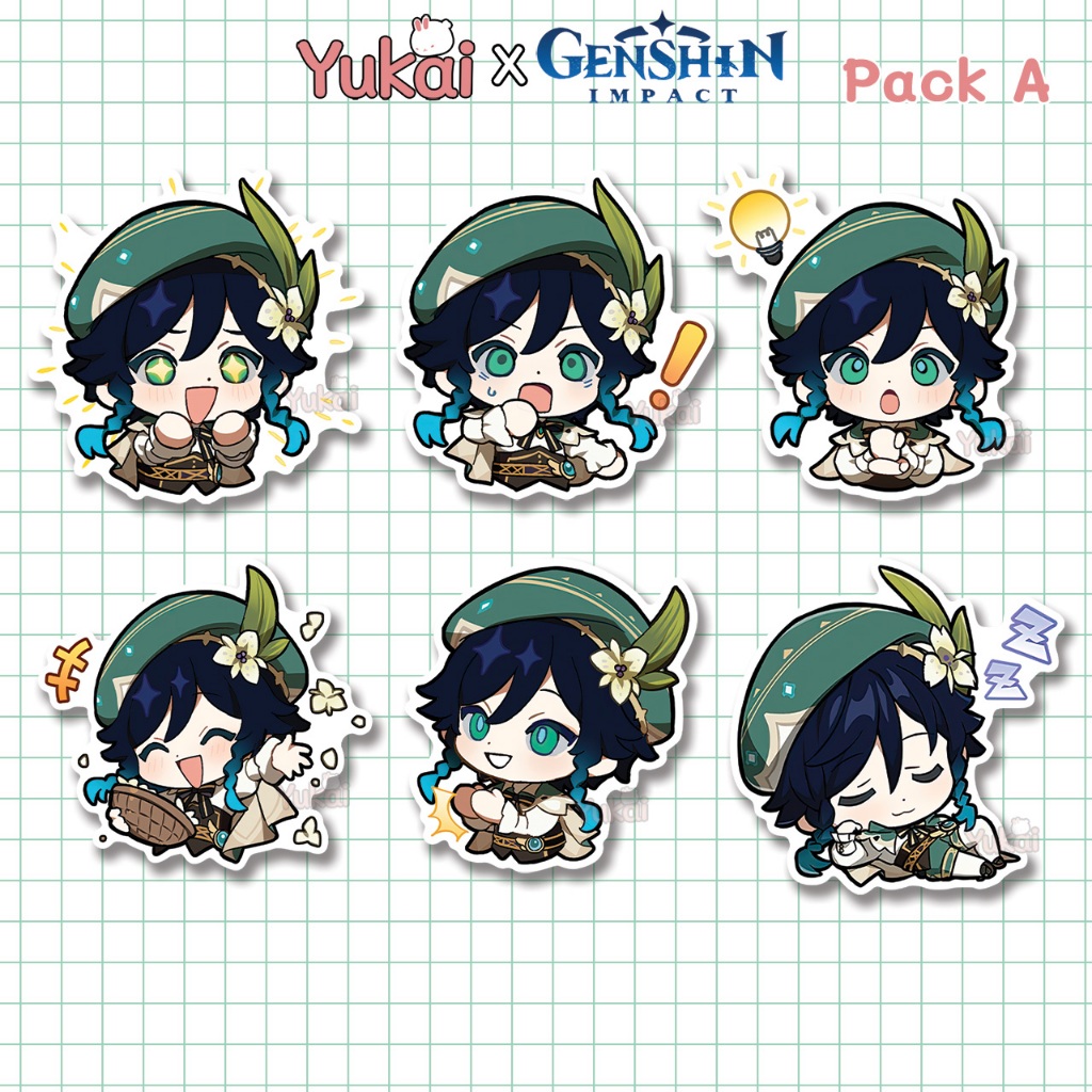 

Stiker Pack Venti Genshin Impact Premium, Sticker Anime Waterproof