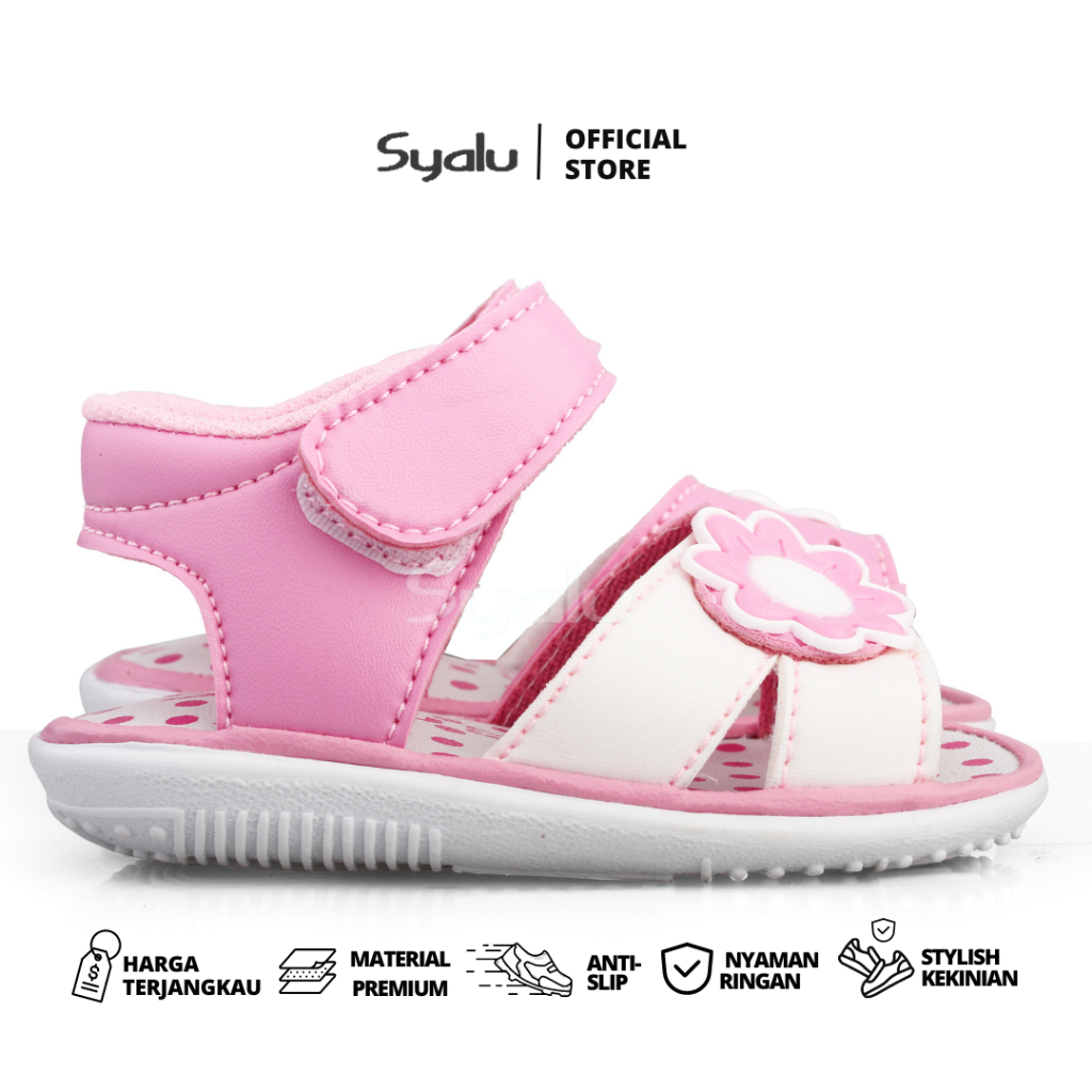 Syalu Sepatu Sandal Anak Bayi Perempuan Unik Bahan Sol Lembut Model Casual Lucu Bunyi Cit Cit C16