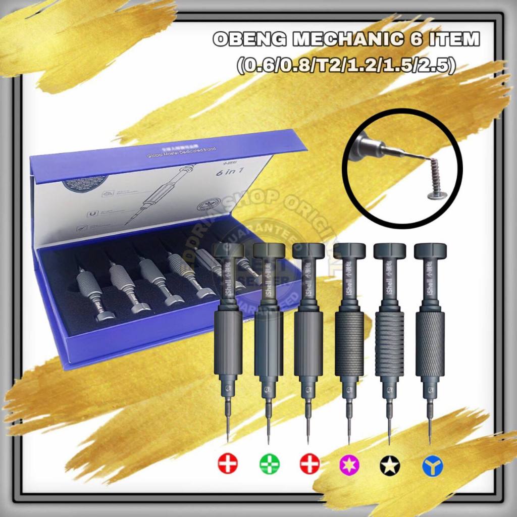 OBENG 0.6/0.8/T2/1.2/1.5/2.5 MECHANIC (6 ITEM) ORIGINAL BARU