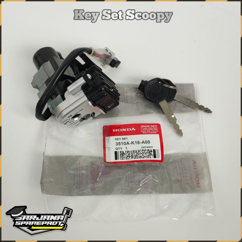 Keyset Kunci Kontak Set Jok Motor Honda Scoopy FI F1 Injek Injeksi Injection 2012 2013 2014 2015