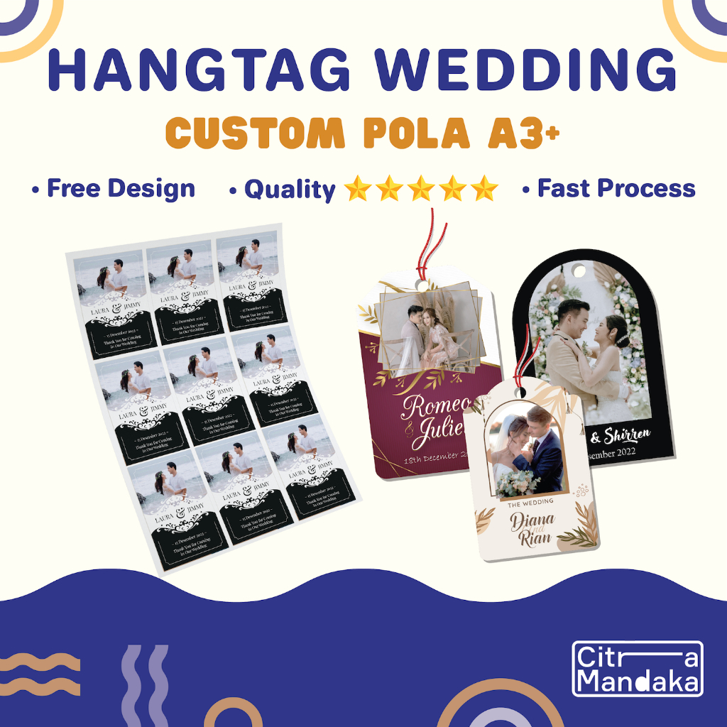 

Kartu Ucapan Terima Kasih Label Kupon Souvenir Pernikahan Custom Pola A3 Hang Tag Wedding Card Free Design