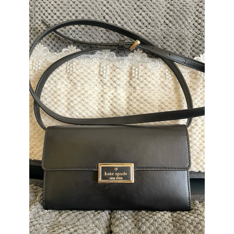 kate spade ks reegen woc black smooth leather crossbody preloved Authantic 100% ORIGINIL
