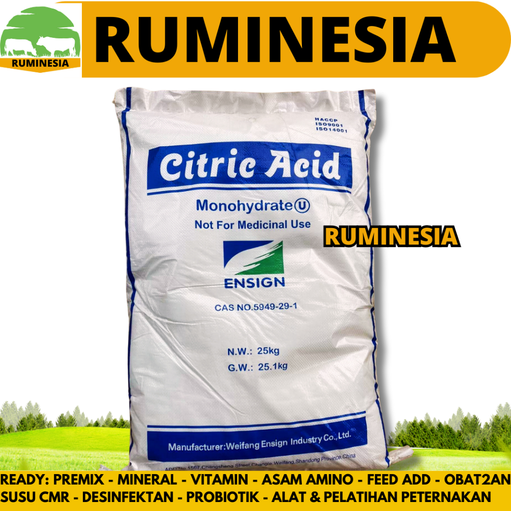 

CITRIC ACID 1 KG MONOHYDRATE - Sitrun Food grade - Sitrun Makanan - Asam Sitrat - Citric Acid Monohydrate