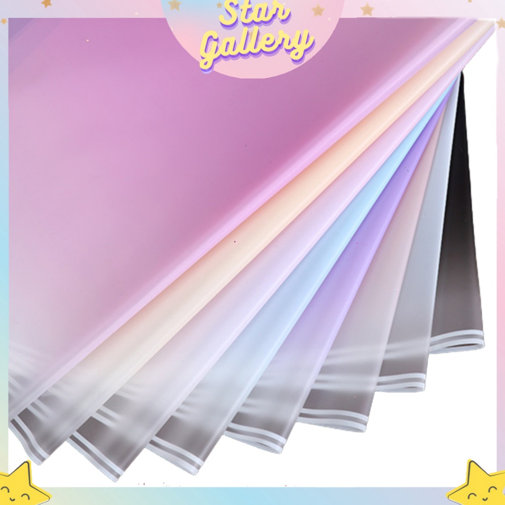 

Terlaris 1 PACK ISI 2 LEMBAR Kertas Bunga Buket Transparan Garis Gradient Flower Wrapping Cellophane KB644