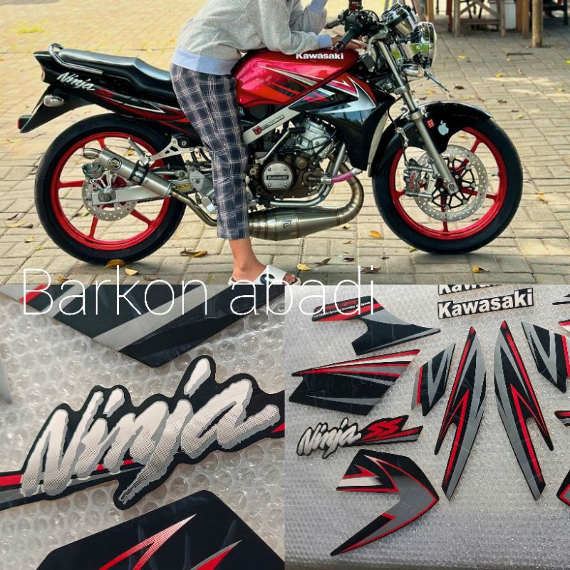 stiker striping NINJA SS tahun 2010 warna merah maroon super kips