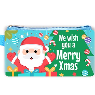 

PRODUK AWAL TAHUN Christmas Case 218 Santa Pohon Biru Muda Tempat Pensil Souvenir Natal