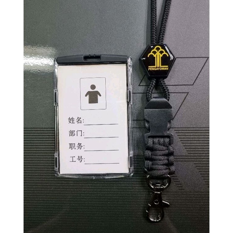 

Tali gantungan id exagonal logo KUMHAM plus cover id