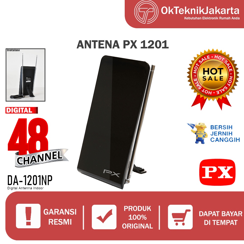 Modern BISA COD Antena TV digital Indoor PX DA121 NP Digital TV DVBT2 Garansi 18 bulan