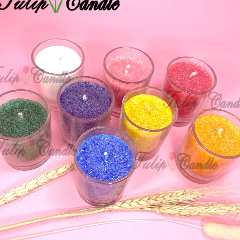 KP8 Tulip Candle Lilin Gelas Kecil Stearin Lilin Putih Lilin Kecil Lilin Murah Lilin Ibadah