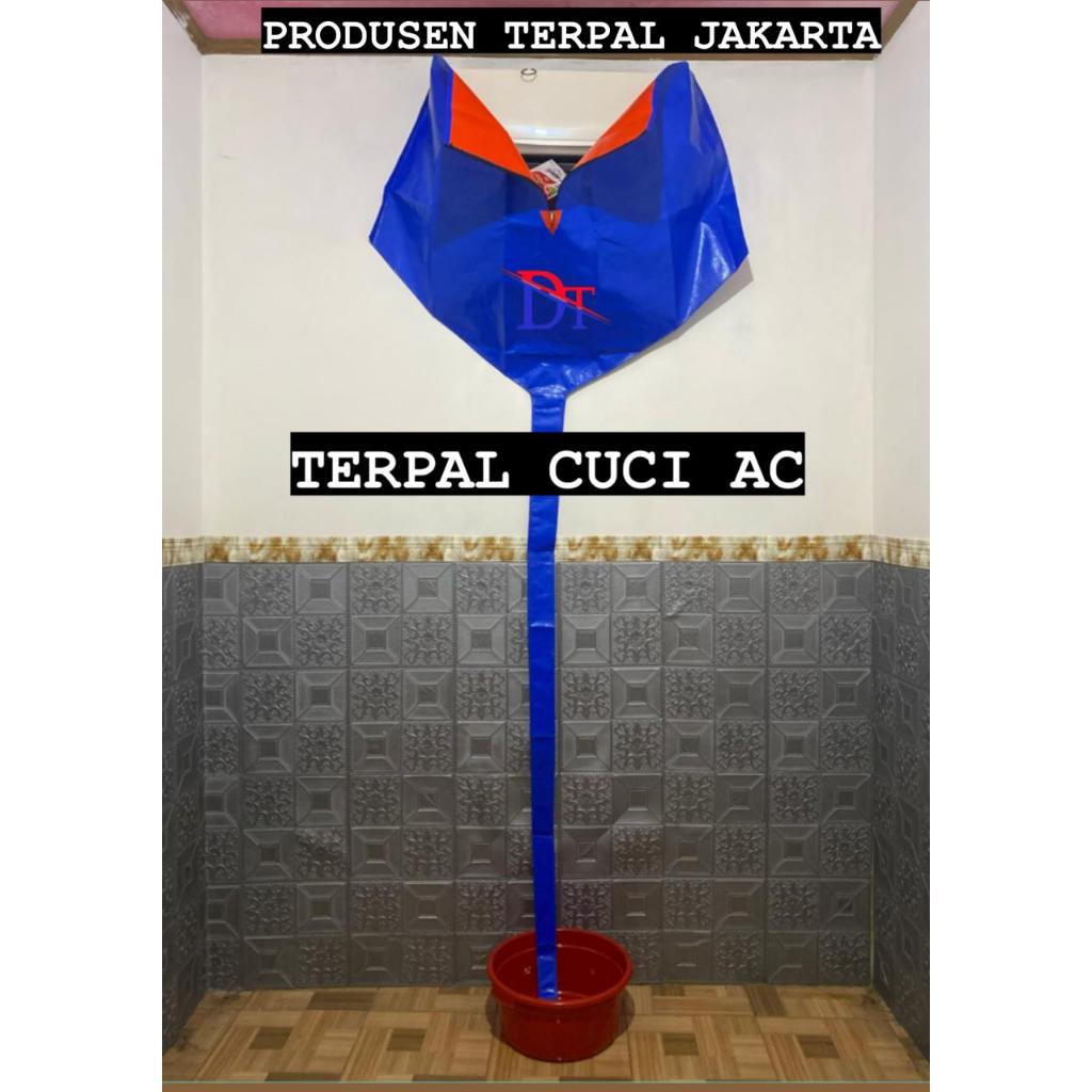 TERPAL PLASTIK CUCI AC UKURAN BESAR DAN BAHAN TEBAL