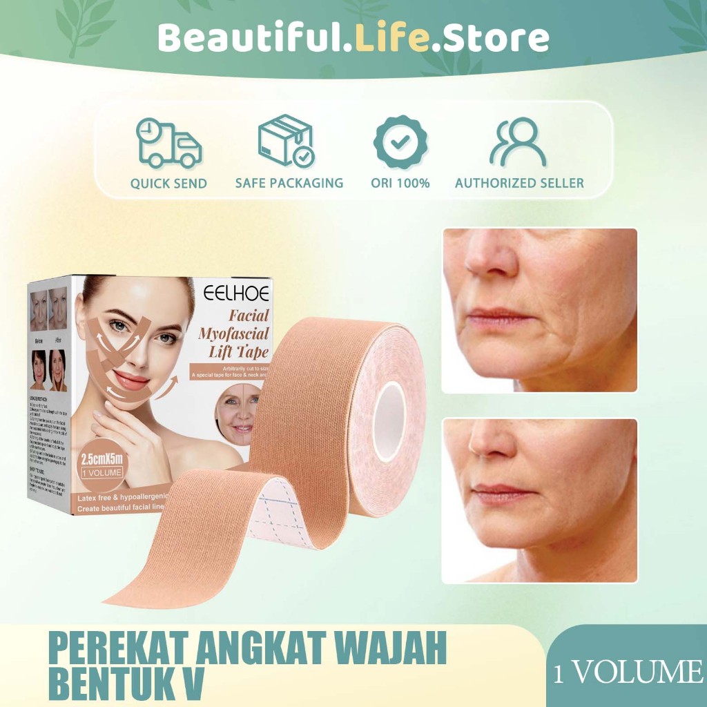 EELHOE Face Tape Face Lift Tape Facial Lift Tape V Shaped Mata Anti Sagging Facial Tightening Band 1