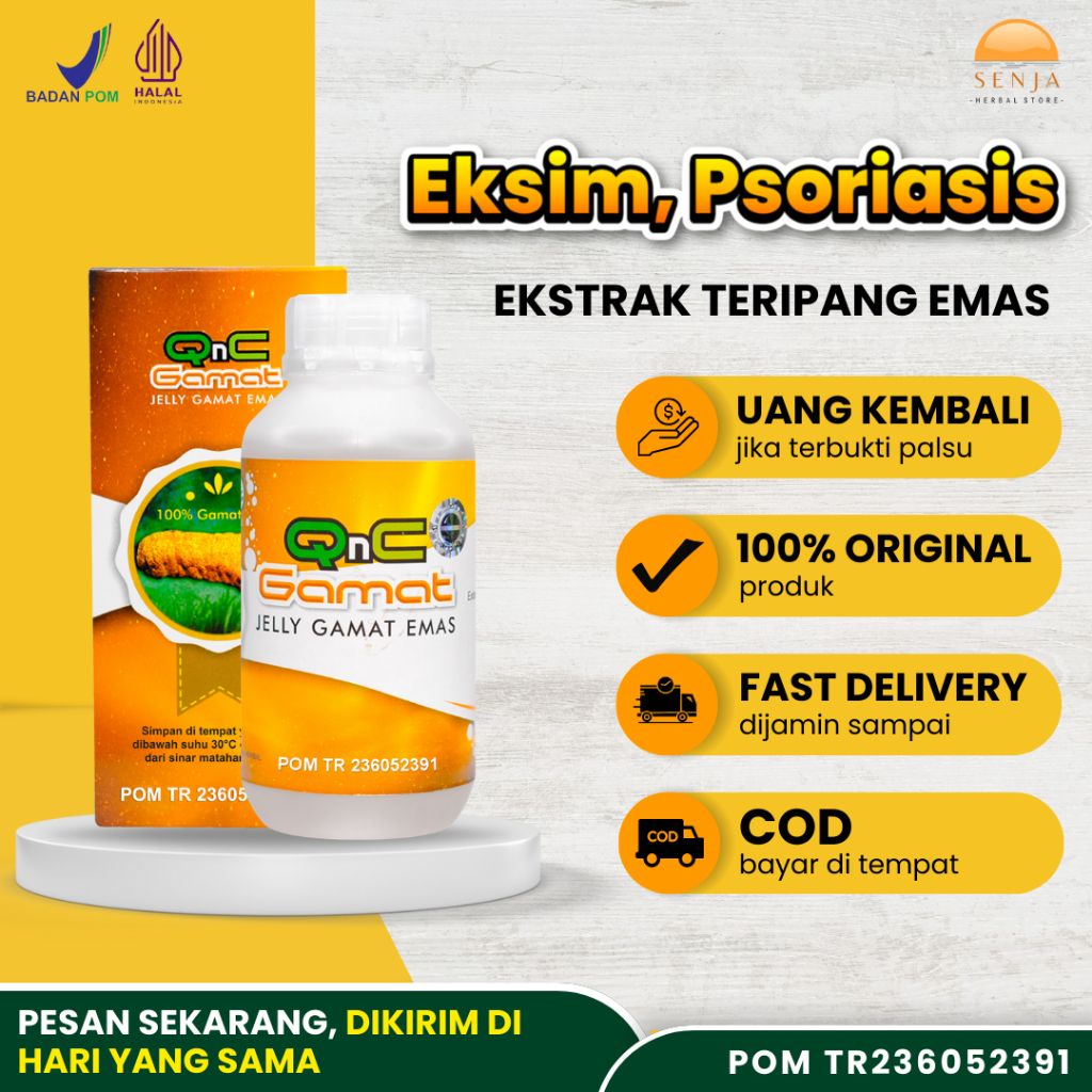 Obat Gatal Oles dan Minum QNC Jelly Gamat, Psoriasis, Eksim Basah Kering, Kulit Alergi, Jamur