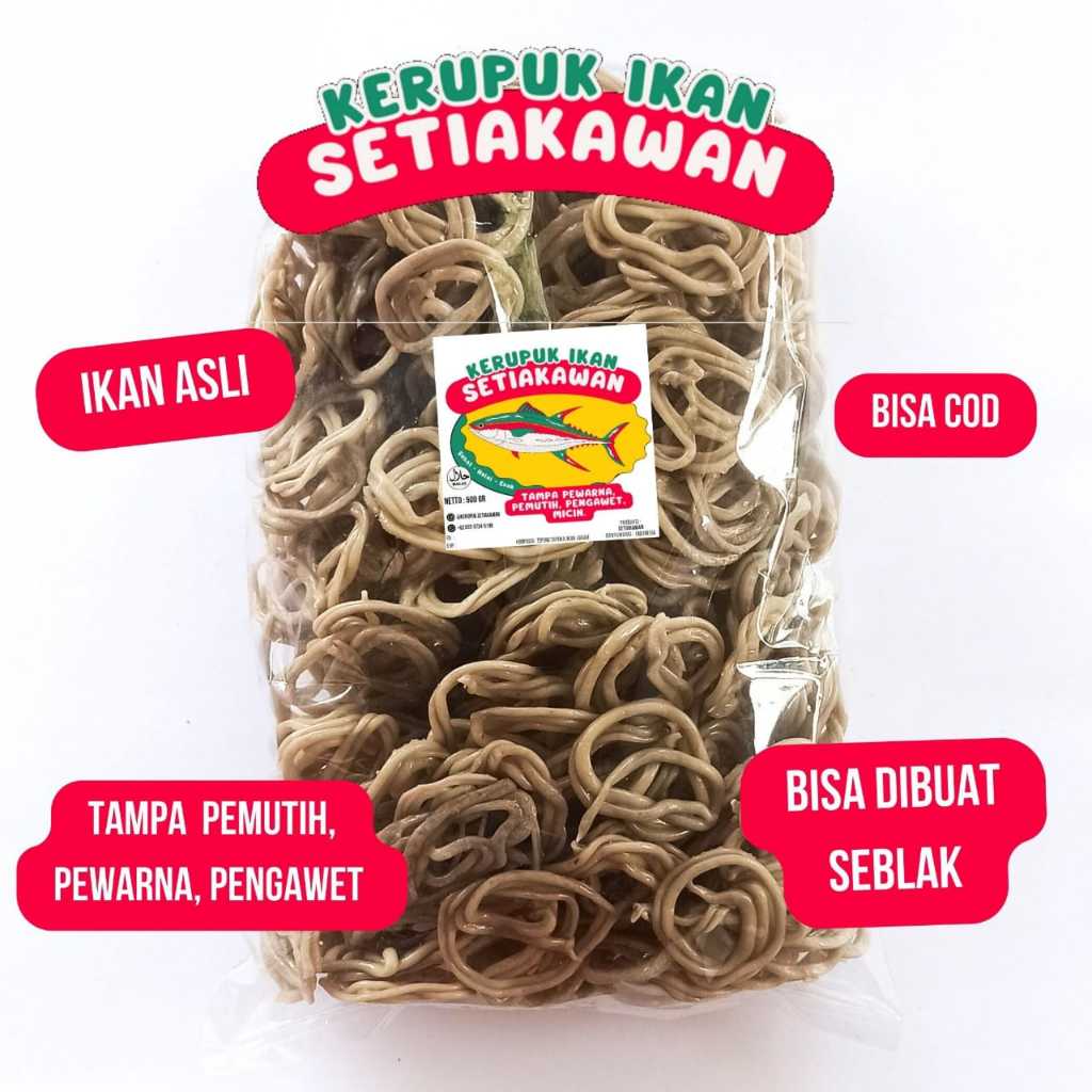 

[1KG] Kerupuk Ikan Sanggul Mentah Banyuwangi Setiakawan -Bebas Pemutih, Pewarna, dan Pengawet