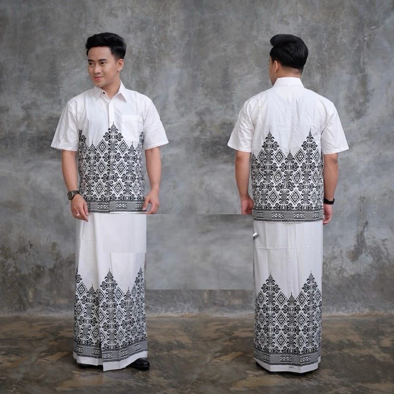 SETELAN BAJU KOKO SARUNG|SARUNG BATIK | KEMEJA KOKO SARUNG PRIA|