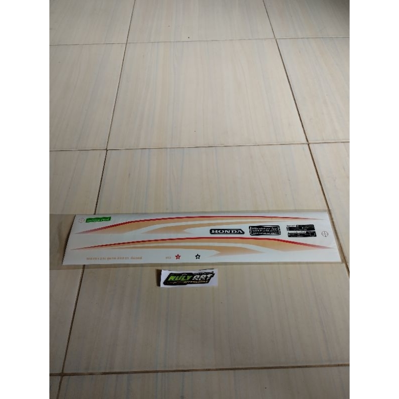 striping wave 125i led putih