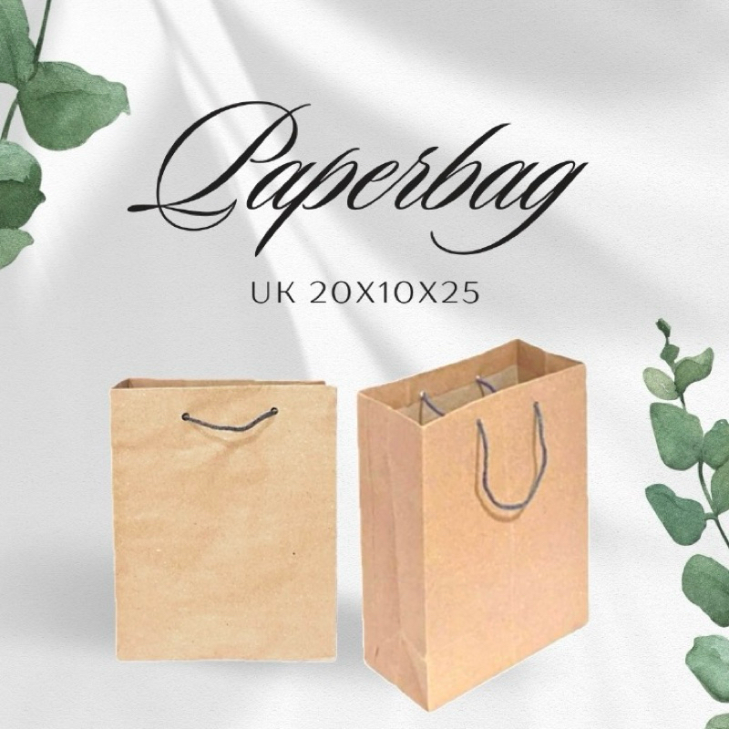 

Paper bag/Tas kertas COKLAT SEDANG 20x10x25cm (pxlxt)