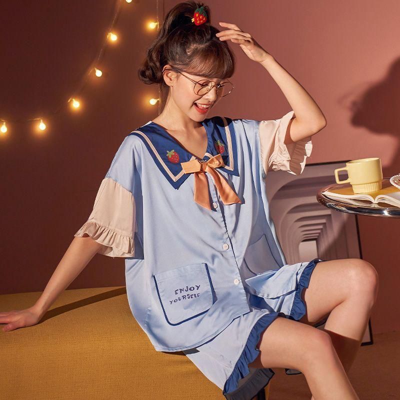 lingerie_extrajumbo - Piyama Baju Tidur Wanita Stelan Import /piyama Set Hotpant saten Premium High 
