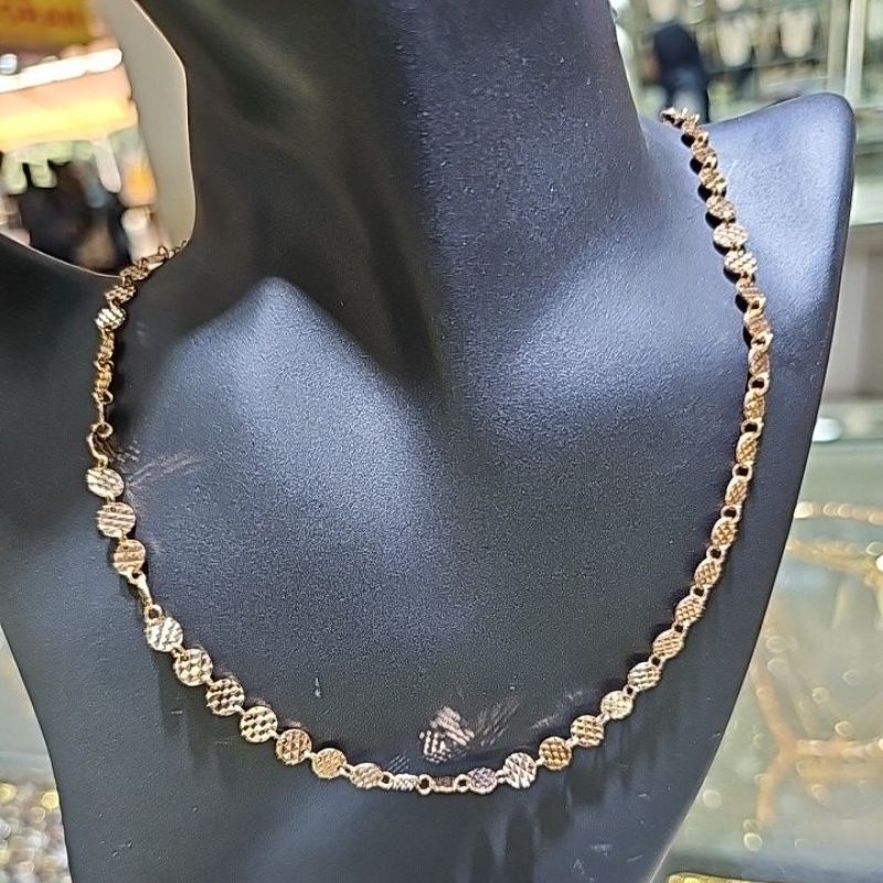 Kalung emas 750 (23k) rosegold model fashion koin bisa di serut