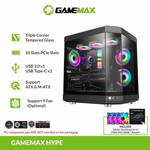 Casing PC / Casing CPU Komputer ACER V950B - mATX, ATX – Black