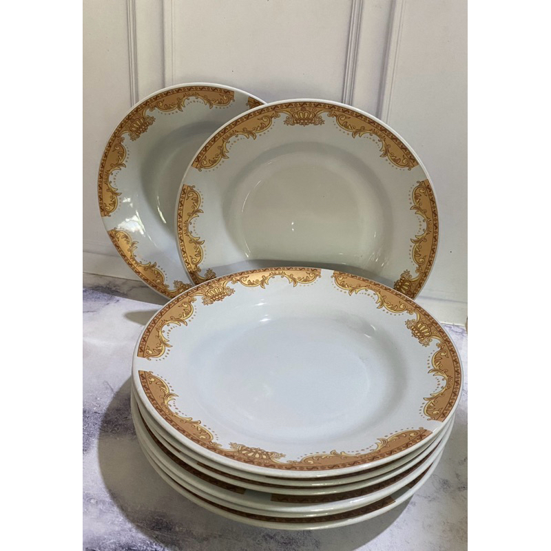 6pcs piring keramik mahkota by lilia uk  8"