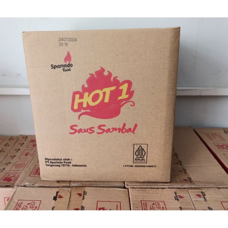 

saus sambal hot1 sparindo 1 dus isi 10