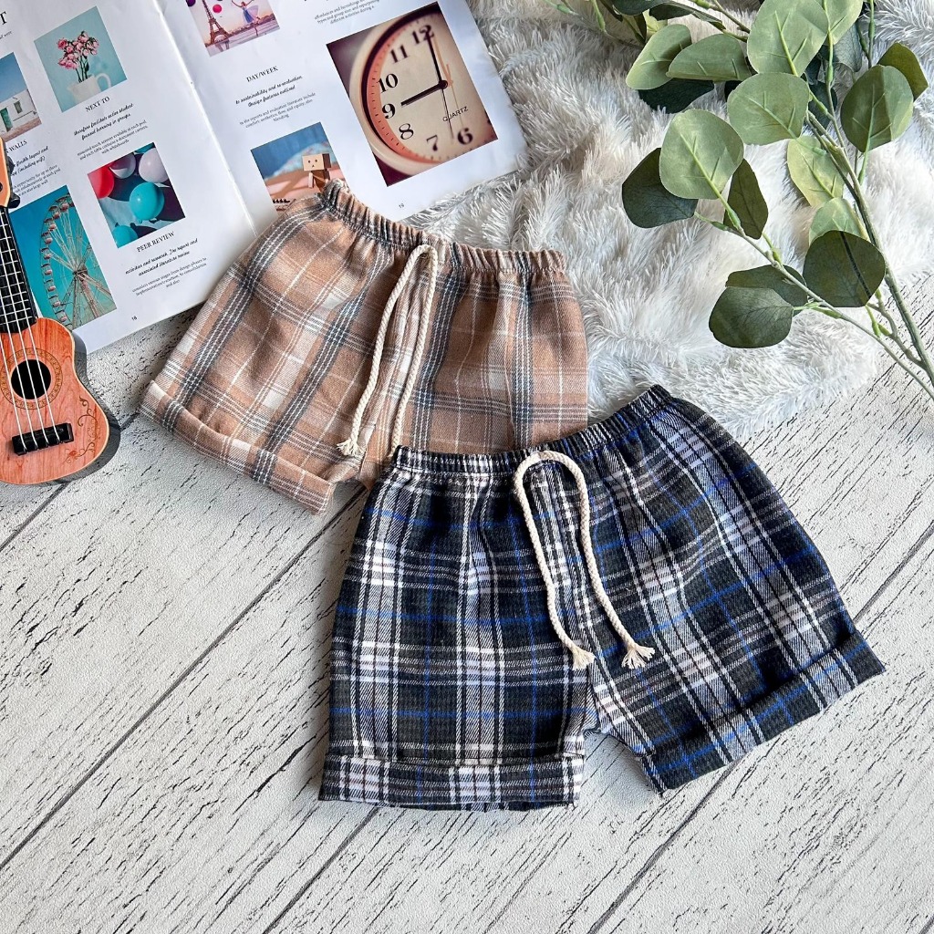 Celana Pendek Anak & Bayi Laki laki Perempuan Fluno Pants Flanel Uniqlo