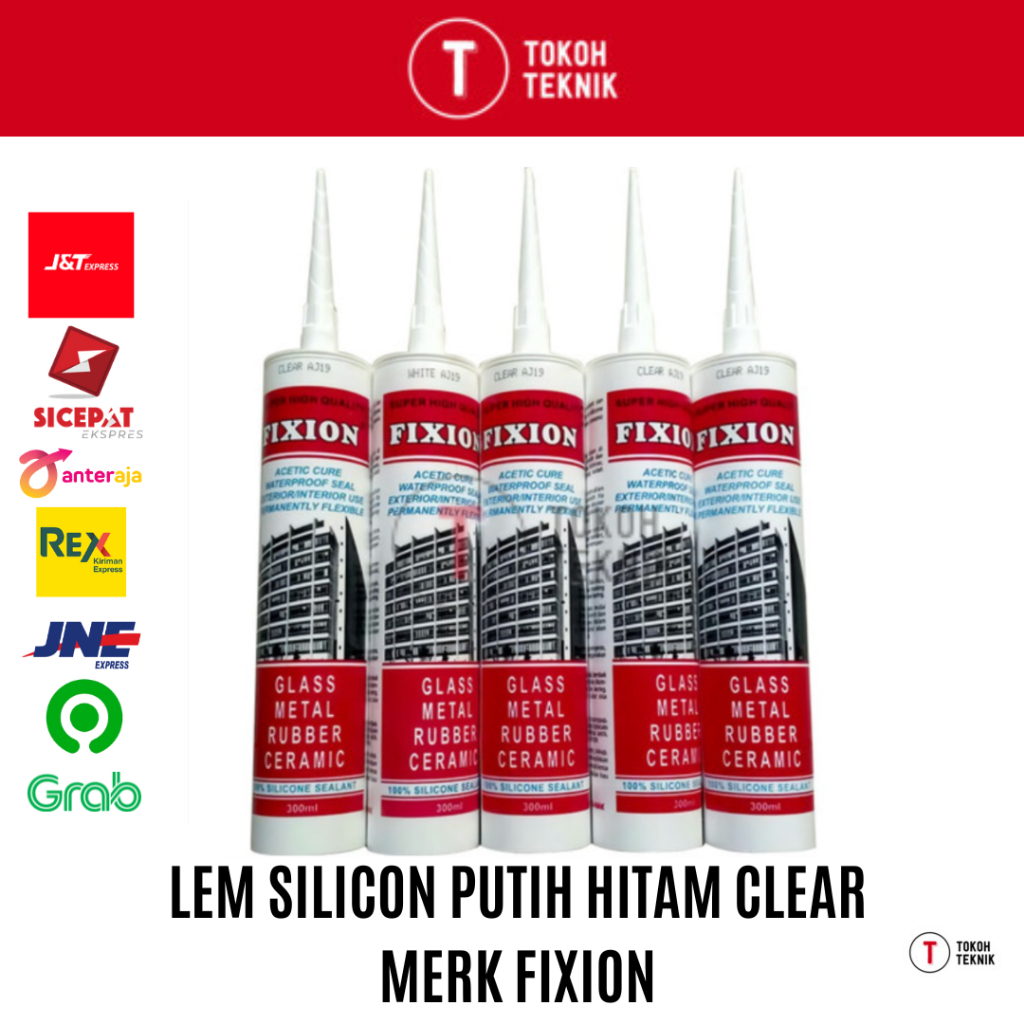 LEM BOTOL SILICON SILEND MERK FIXION WARNA PUTIH HITAM CLEAR