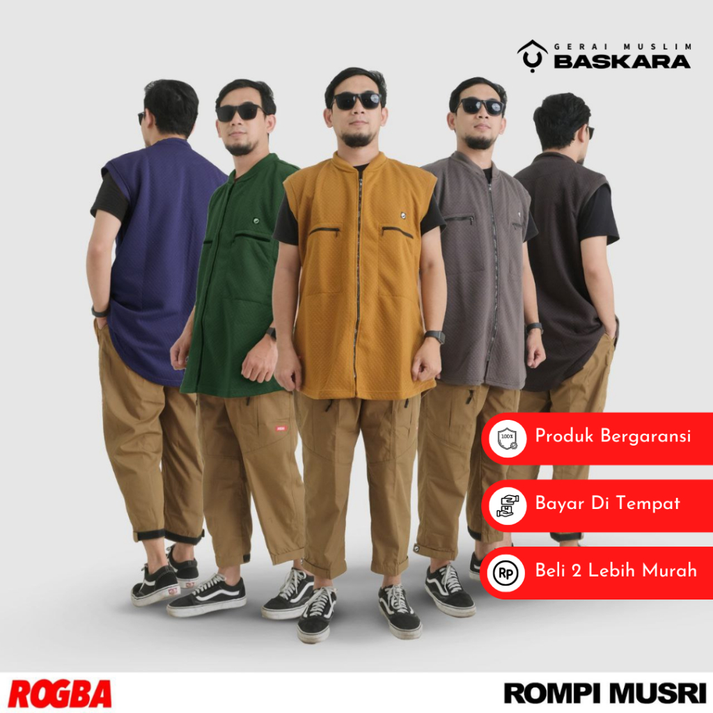 Rompi Musri Rogba Muslim Riders Rompi Sholat Outer Pria Muslim