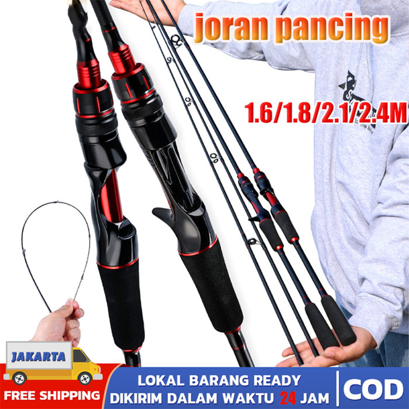 DAIWA joran carbon solid joran pancing spinning joran tegek ruas pendek kaku ringan Joran teleskopik