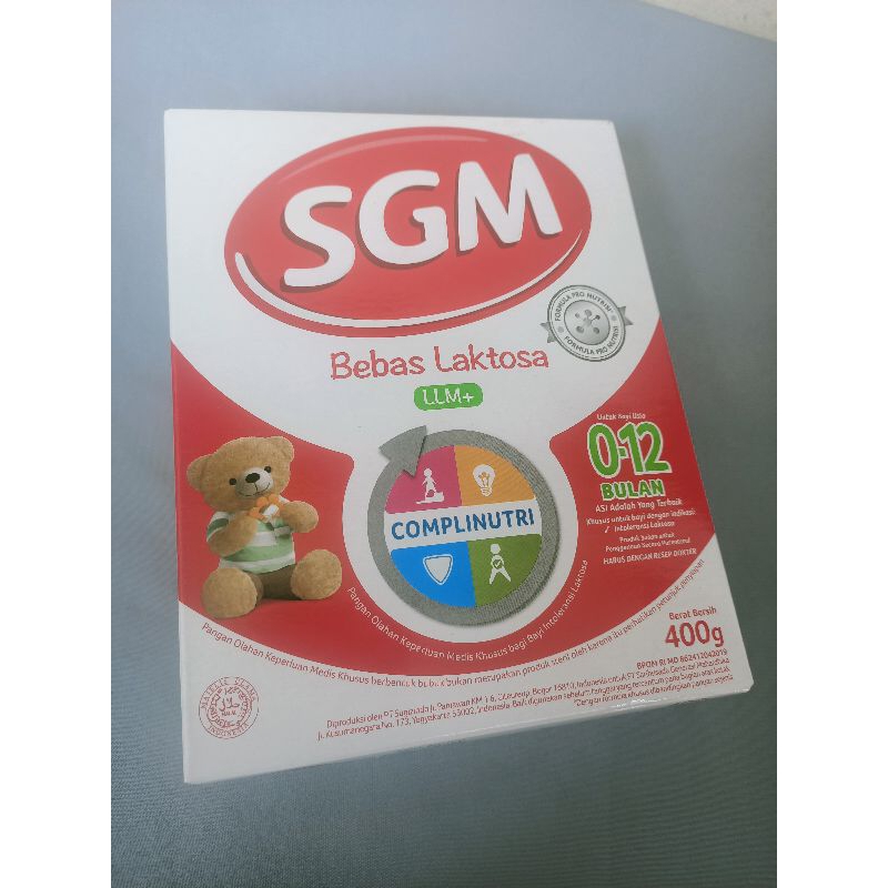 SGM LLM+ 0-12 bulan Bebas Laktosa termurah 400 gram lengkap kardus