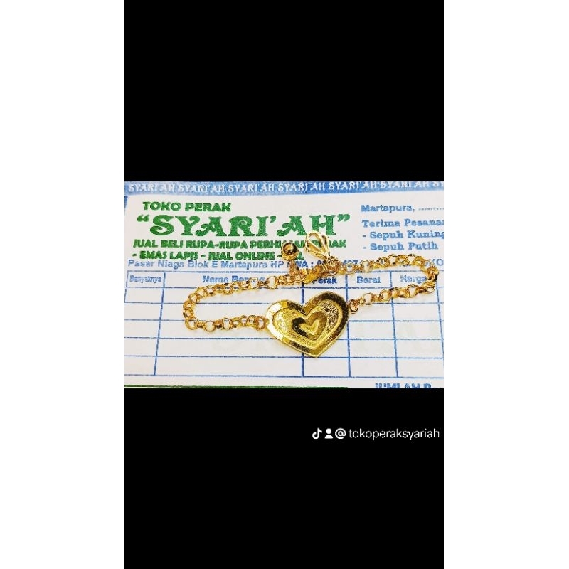 lapis emas 999 gelang love