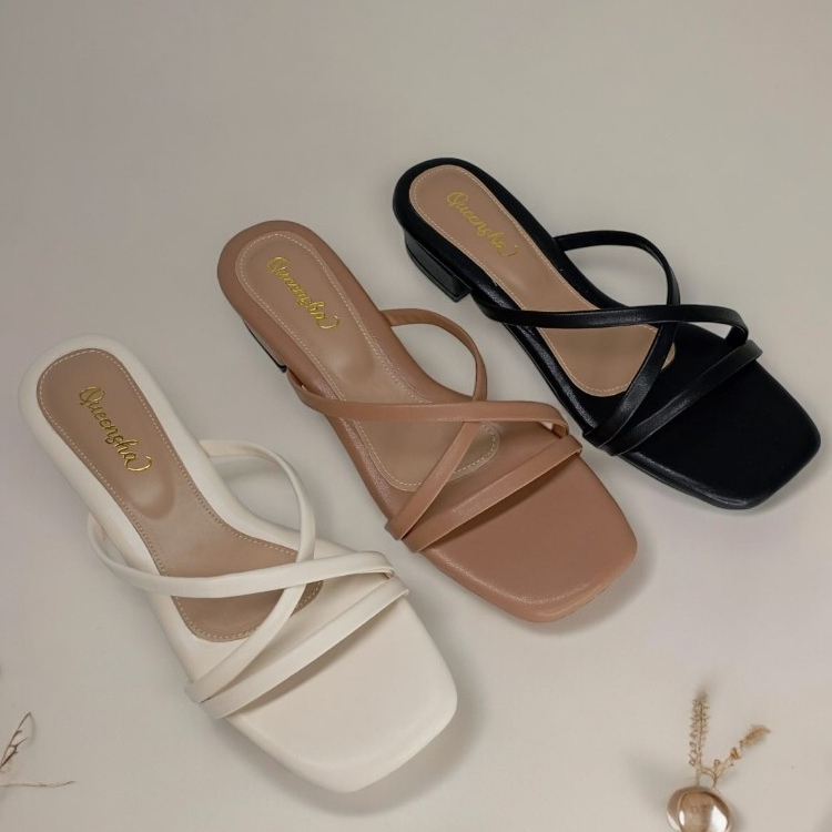 QUEENSHA Levanca Mules Wanita Heels