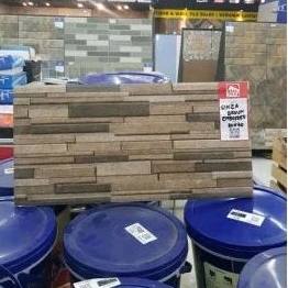 Keramik 20 x 40 Genza-At brown/grey (motif List batu alam) kw 1