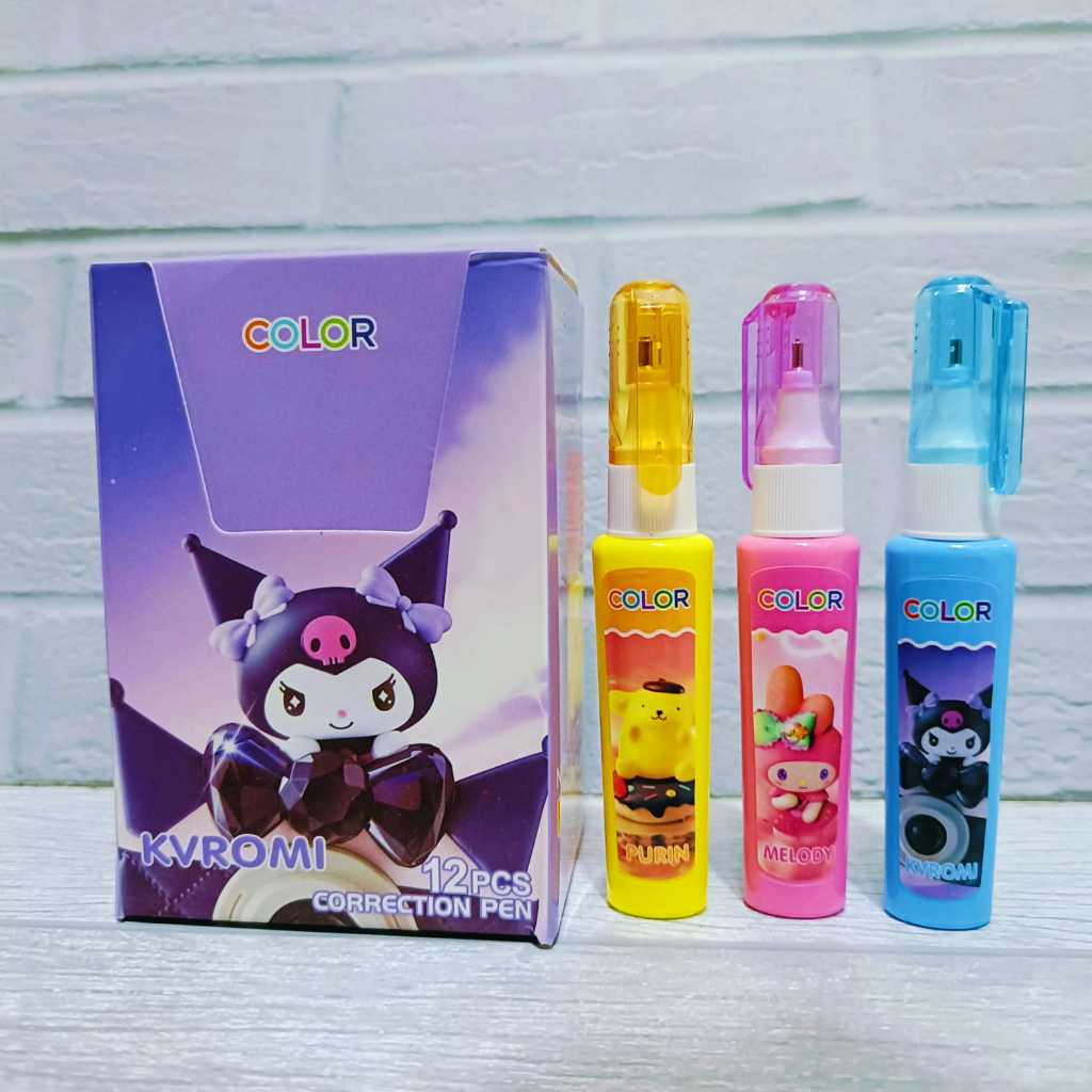 

ISI 12 PCS Tipex / Tip-Ex Cair Kuromi My Melody