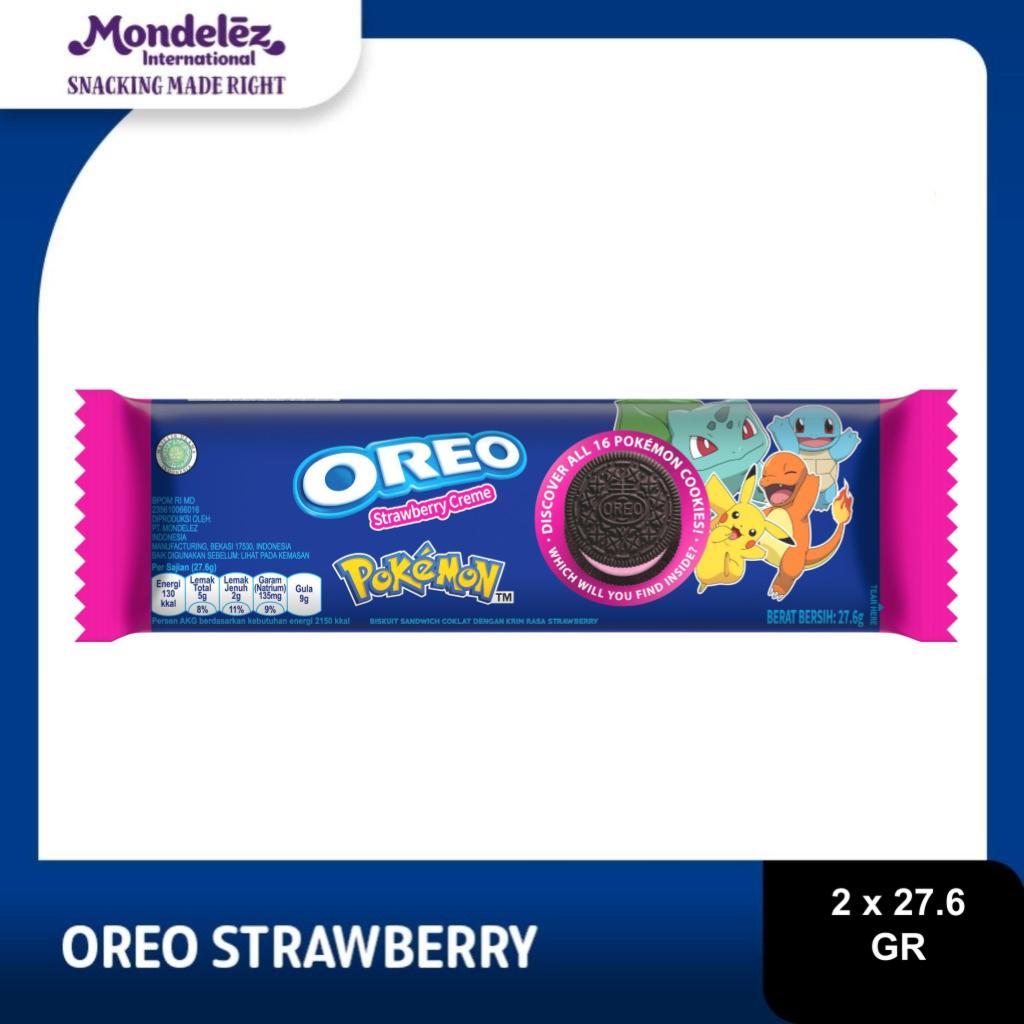 

Oreo Biskuit Strawberry Cream Pcs 27.6g Untuk Snack Anak dan Dewasa - twinpack