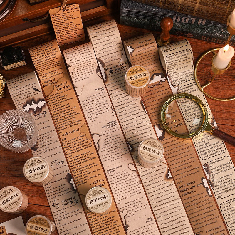 

(2AB) washi tape selotip tulisan handwriting burnt paper quote journaling