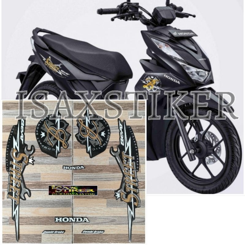 striping original Honda Beat street hitam black tahun 2020 2021