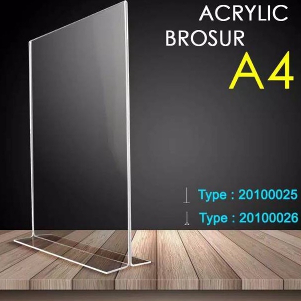 

KODE Q52E Acrylic Tent holder A4 Model T berdiritidur