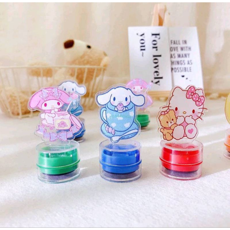 

Stamp Model Sanrio/ Stempel Melody/ Cap Mainan Anak Kuromi Cinnamorol/ Stampel Kartun