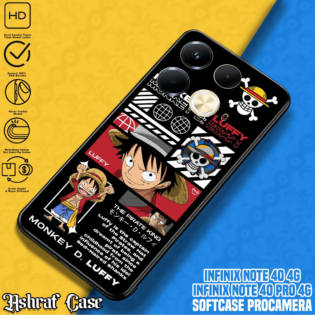 Case Infinix Note 40 - Casing Hp Infinix Note 40 Terbaru Motif ONE PIECE - Silikon Hp Infinix Note 4
