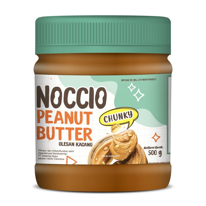 

Noccio Peanut Butter Chunky 500gr Selai Kacang