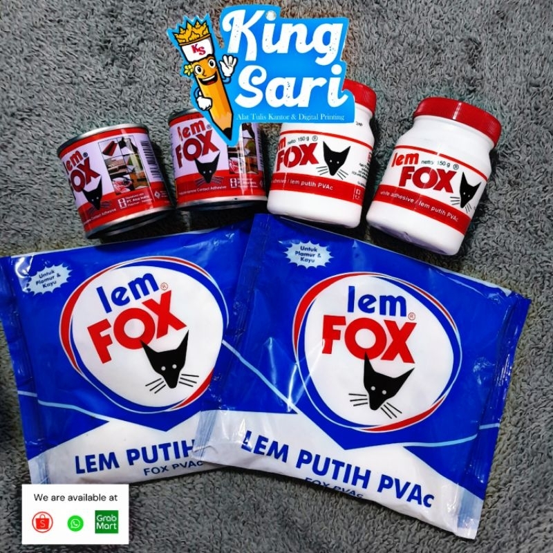 LEM FOX/LEM FOX PUTIH/LEM FOX KALENG/LEM FOX PLASTIK/LEM KERTAS/LEM FOX KERTAS/LEM FOX KAYU/LEM FOX 