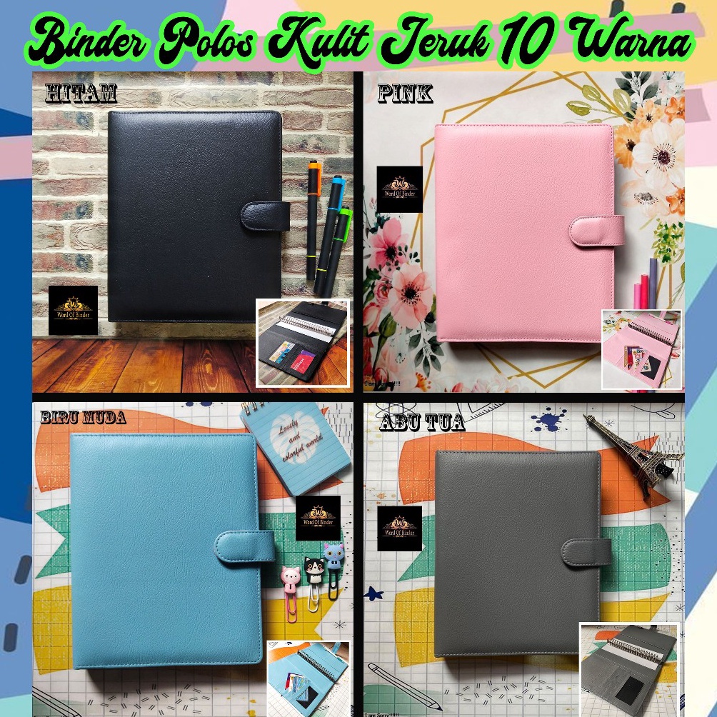 

KODE H94B BINDER POLOS KULIT JERUK 1 WARNA A52RING DAN B526RING